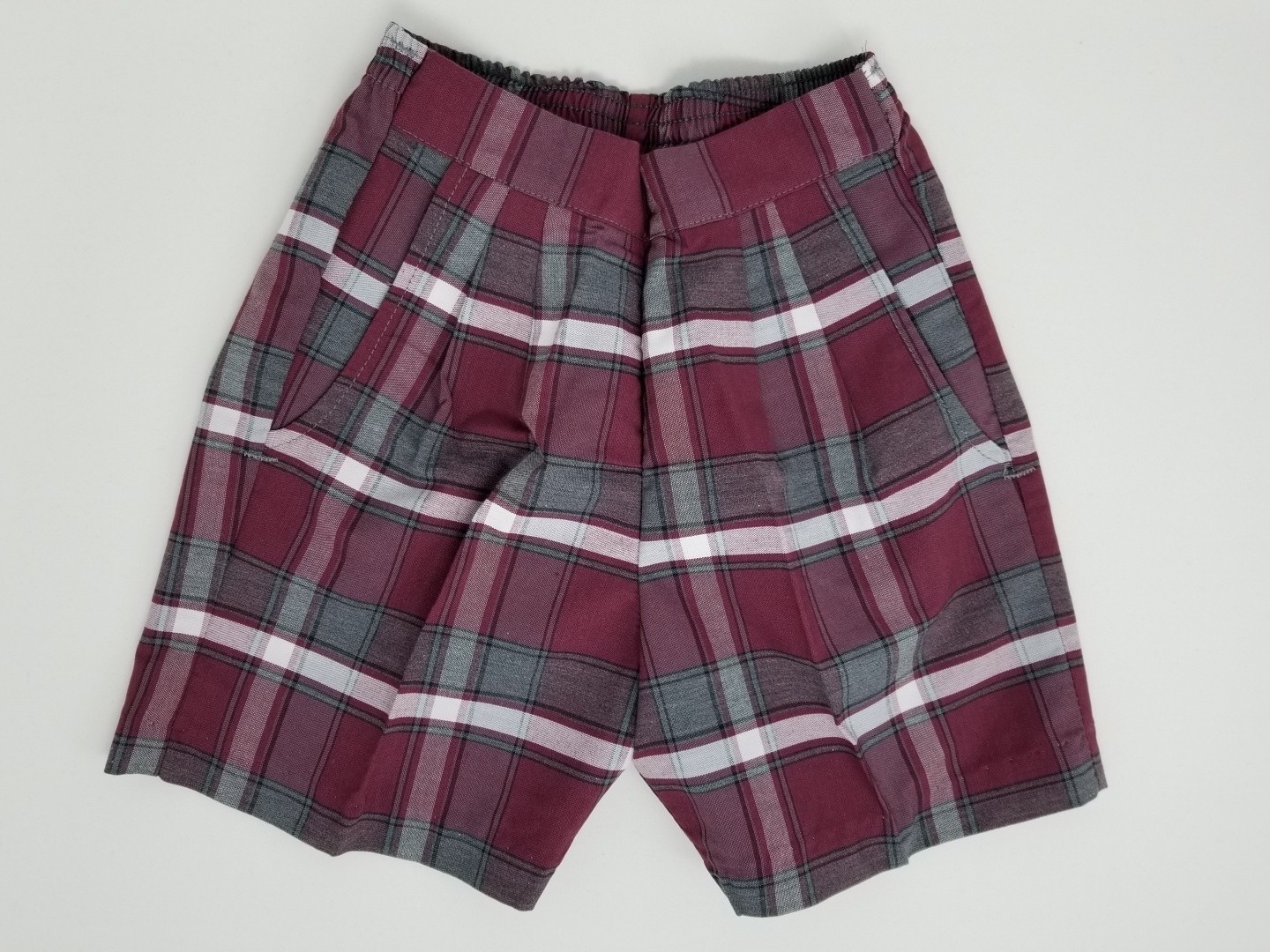 Girls Plaid Short- Uncuffed-Plaid 62