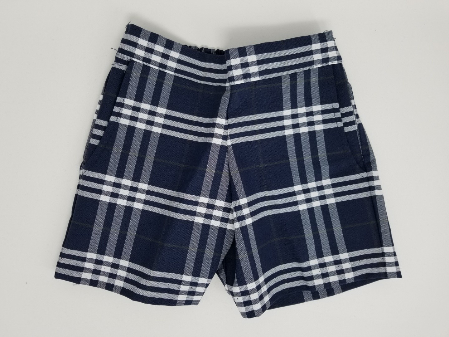 Girls Plaid Short- Uncuffed-Plaid 35