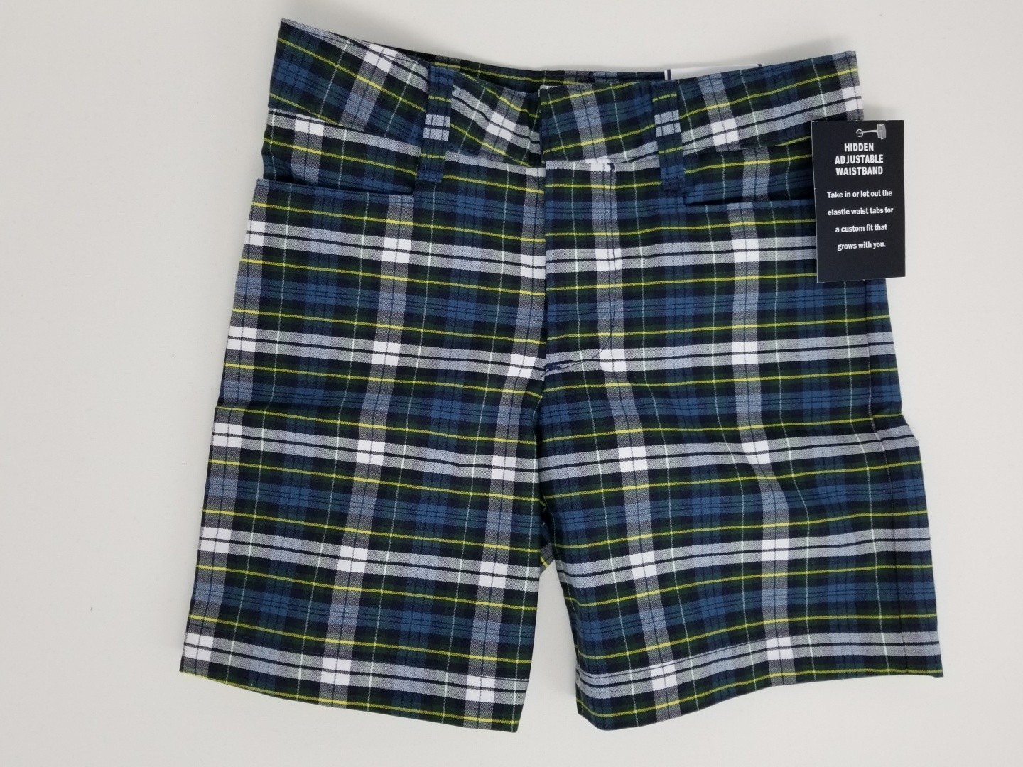 Girls Plaid Short- Uncuffed-Plaid 50