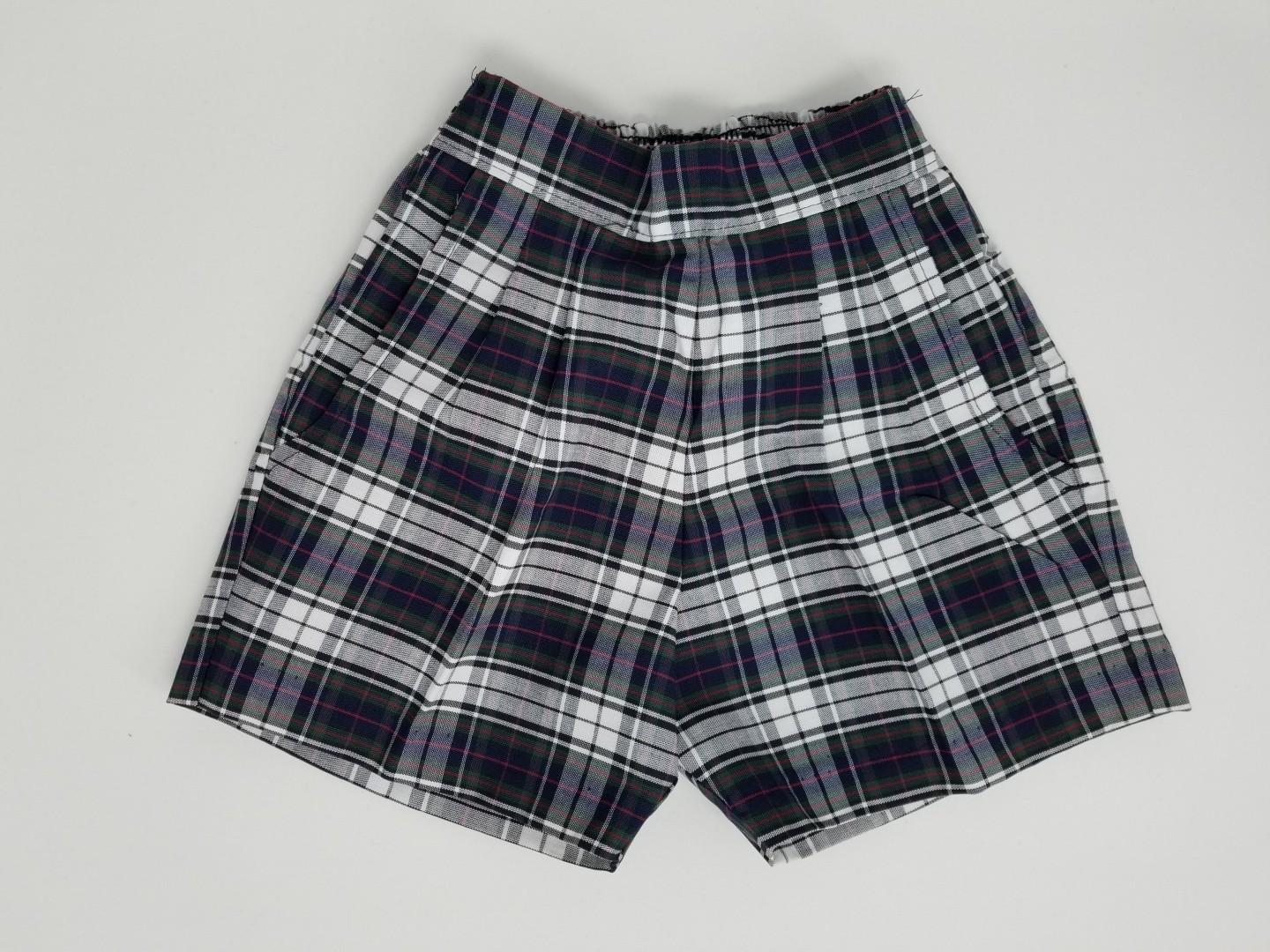 Girls Plaid Short- Uncuffed-Plaid 23