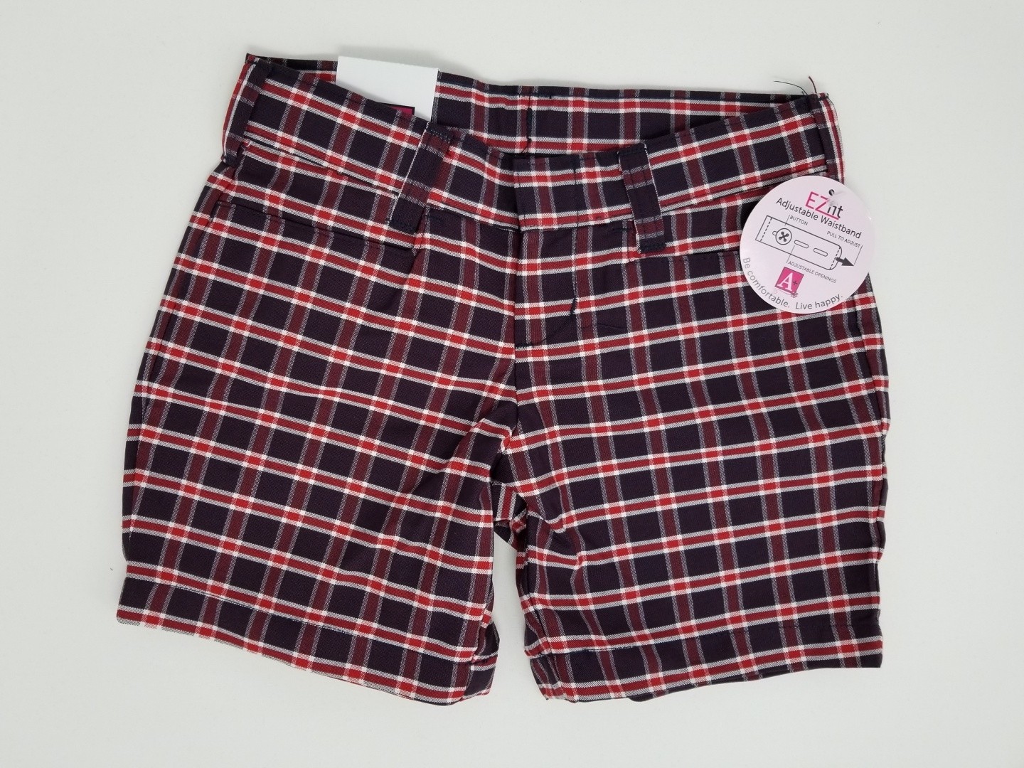 Girls Plaid Short- Uncuffed-Plaid 26