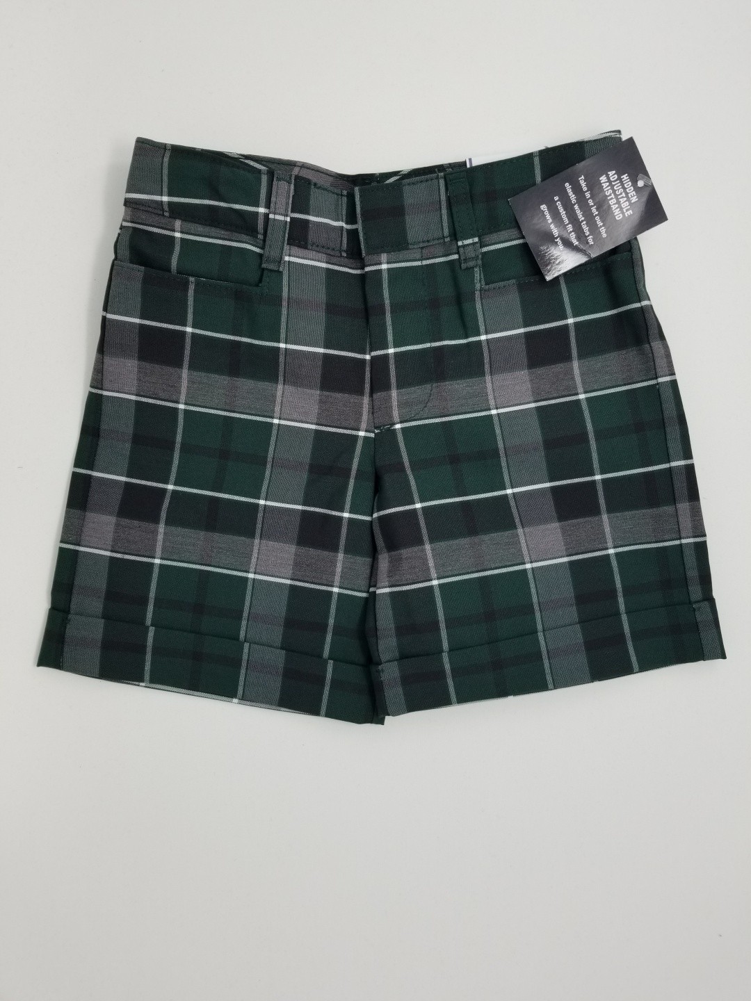 Girls Plaid Short- Uncuffed-Plaid 13