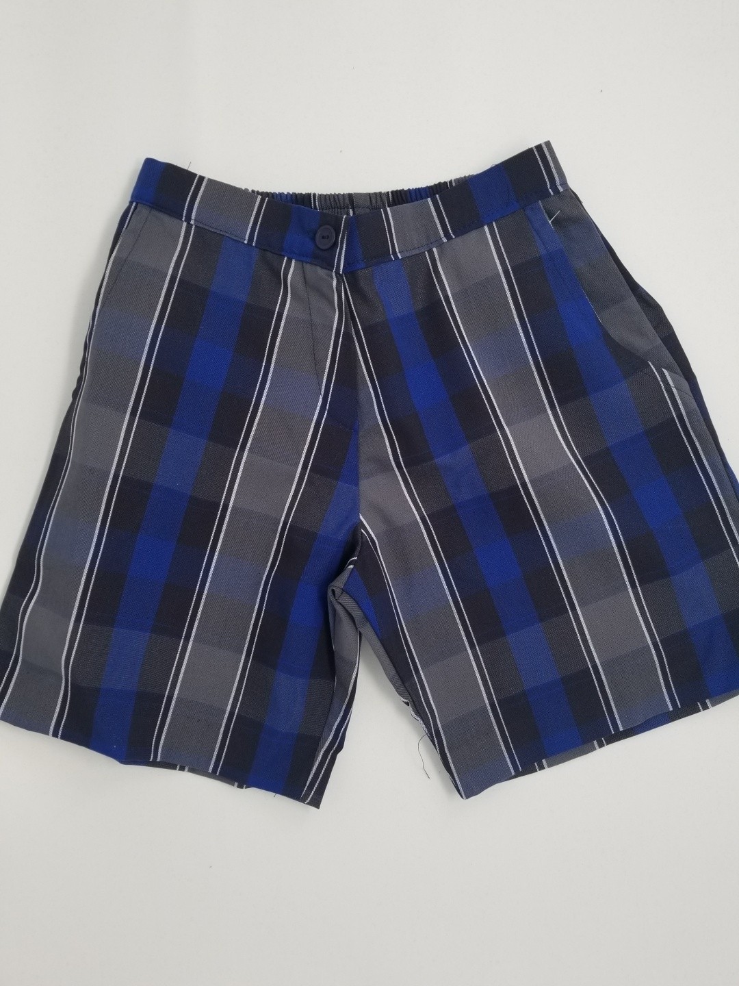 Girls Plaid Shorts- Uncuffed-Plaid 88