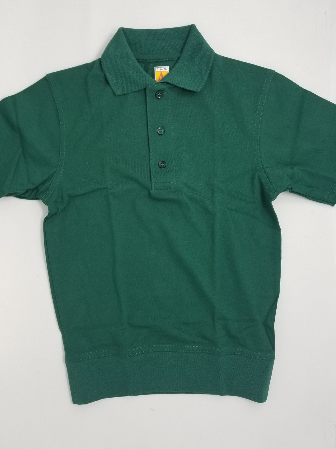Banded Bottom "No Tuck" Knit Shirt- Smooth/Jersey- Short Sleeve-Hunter Green