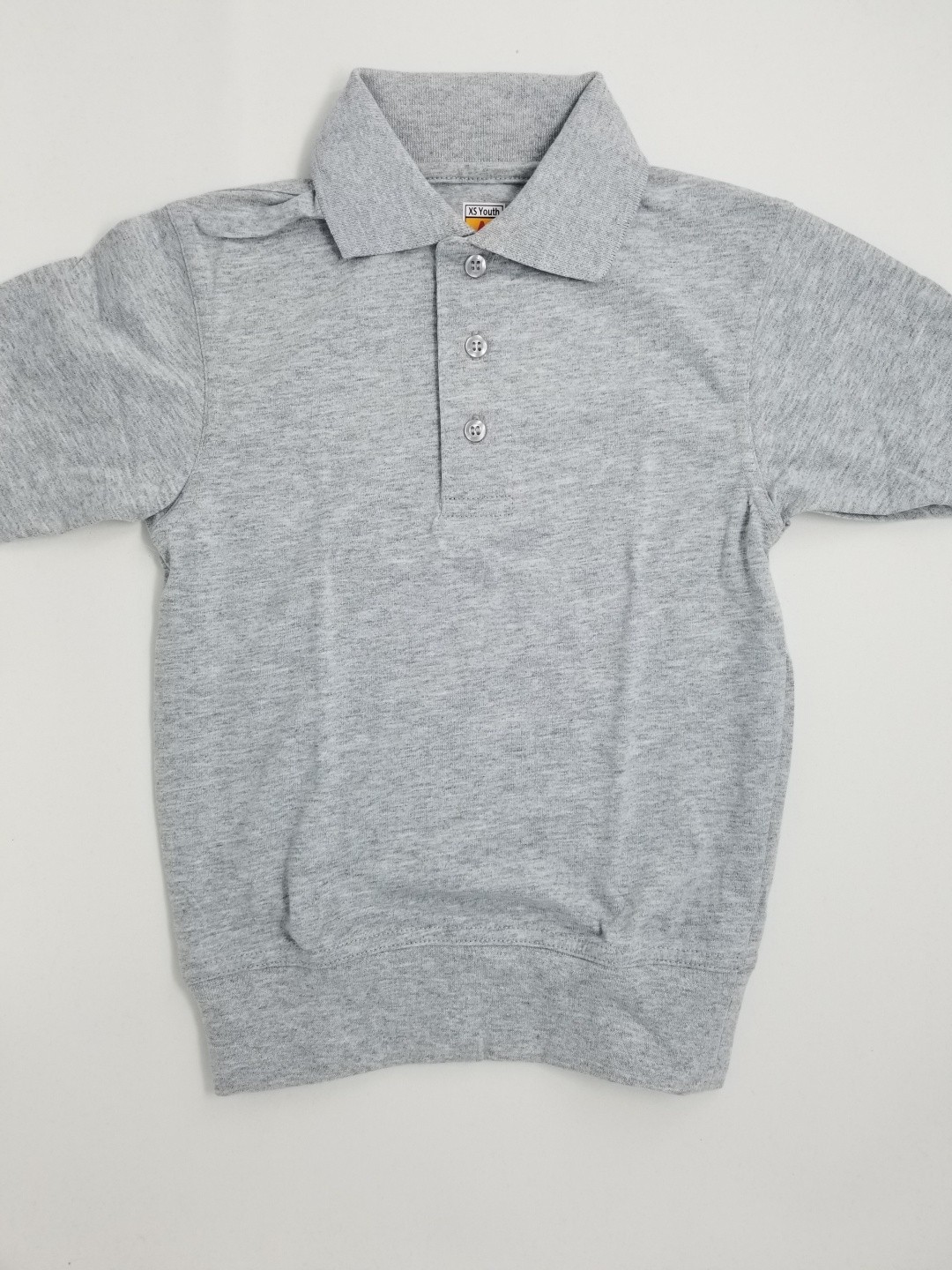 Banded Bottom "No Tuck" Knit Shirt- Smooth/Jersey- Short Sleeve-Grey