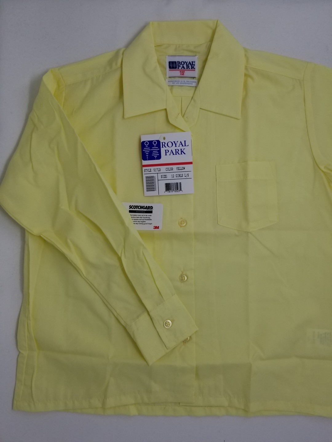 Sport Collar Blouse- Long Sleeve-Yellow