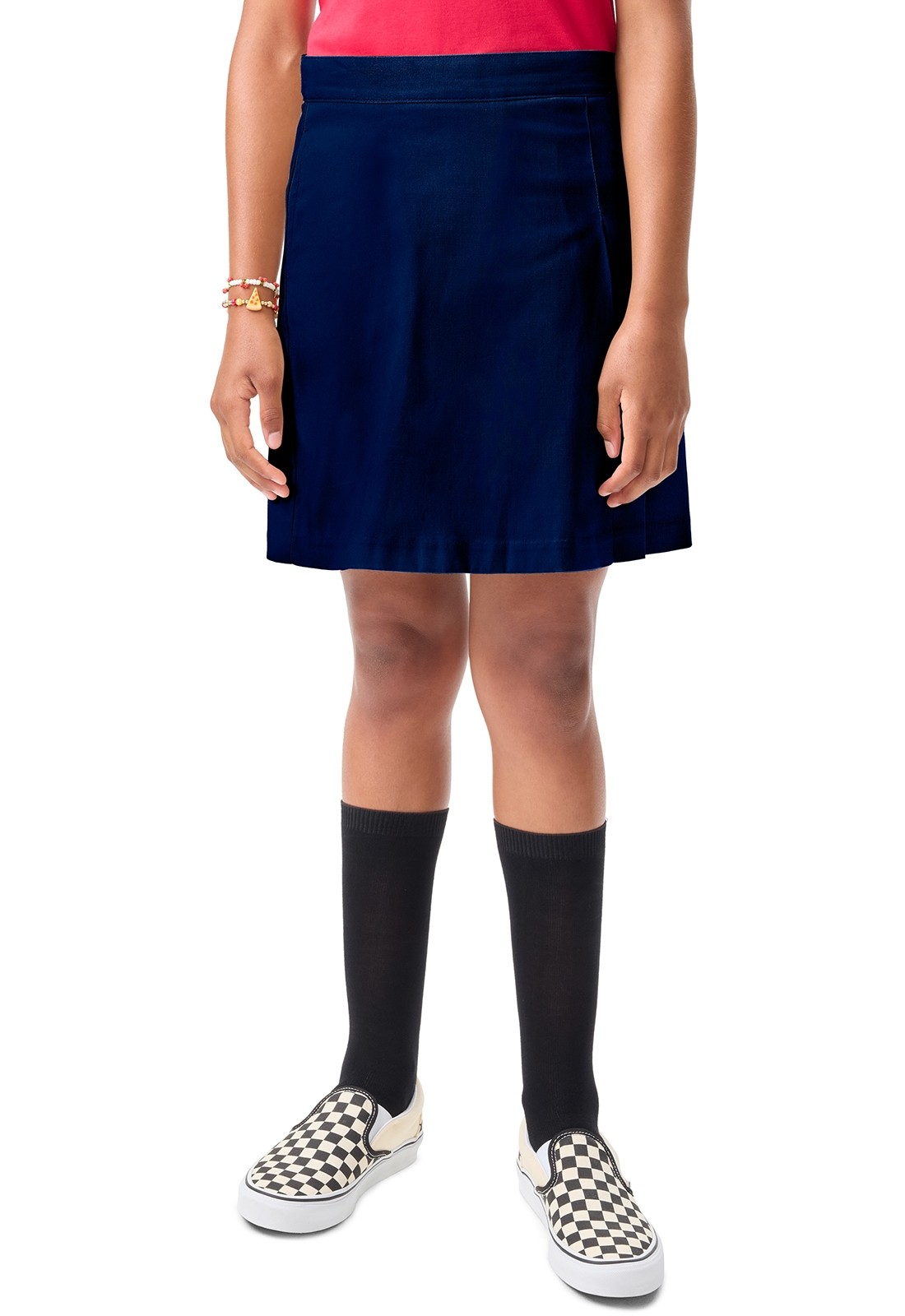 Double Pleat Skort-Navy
