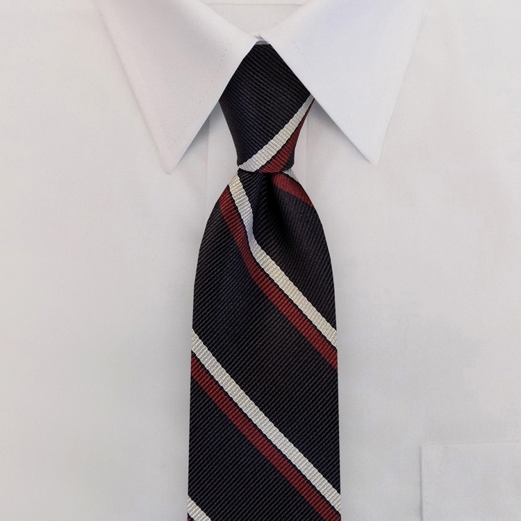 Boys Clip-On Tie-Navy/Red/White