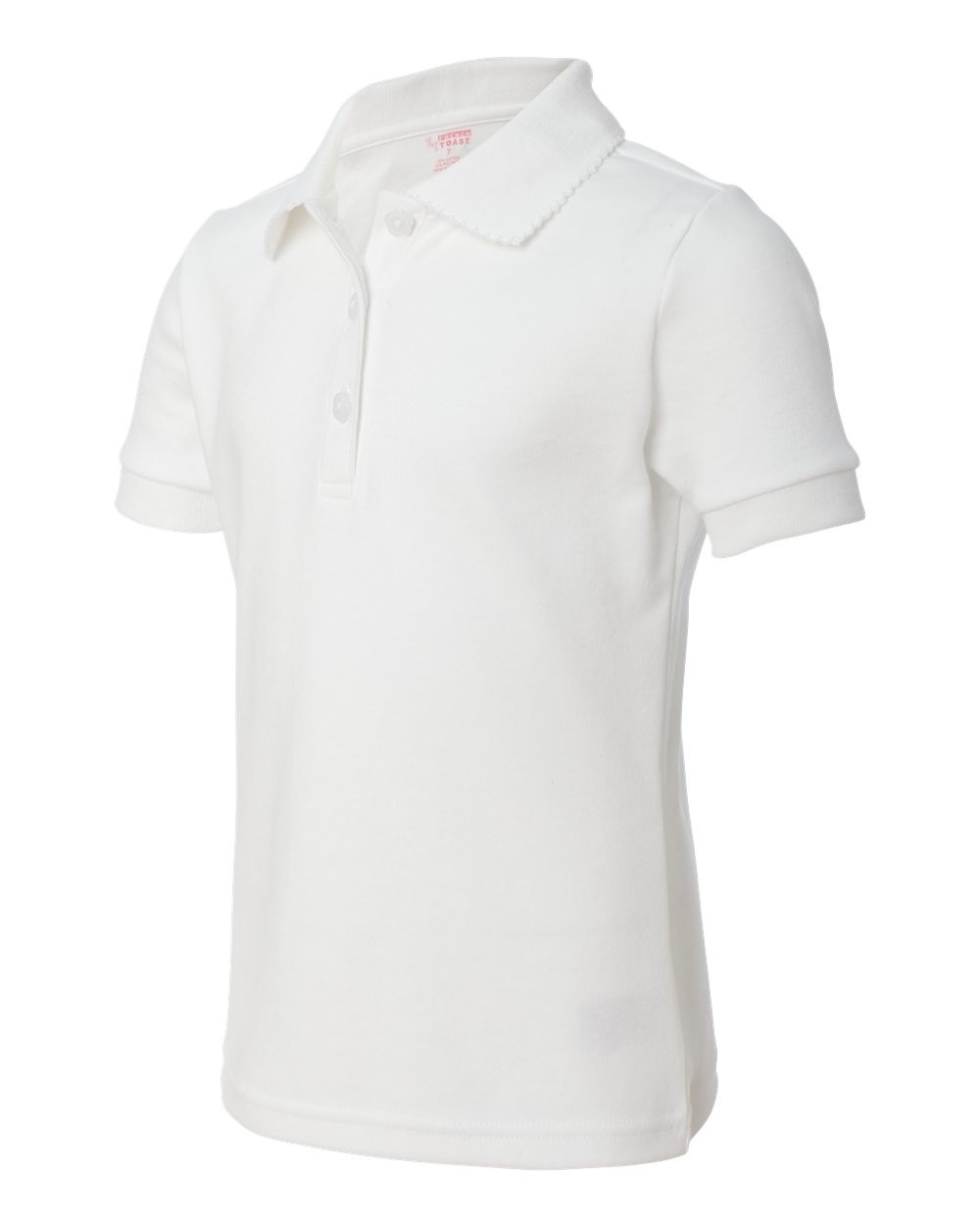 Girl Fancy Collar Knit Shirt- Short Sleeve-White