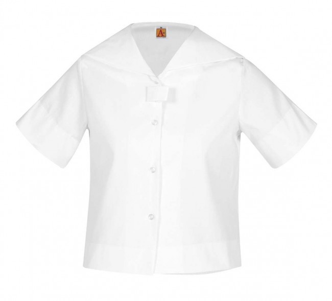 Middy (Sailor) Blouse- Short Sleeve-White