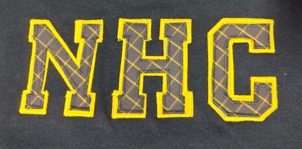 Sweatshirt with Applique Letters-New Hope Elementary Girls (Plaid Letters)