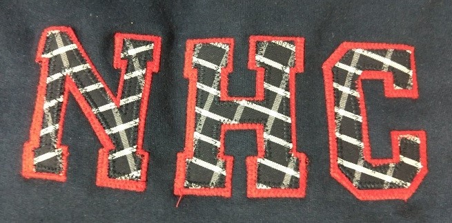 Sweatshirt with Applique Letters-New Hope Preschool Girls (Plaid Letters)