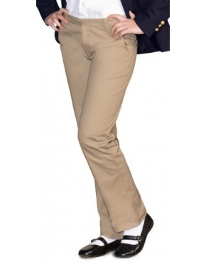 Girls Pants- Solid Color- Flat Front-Khaki