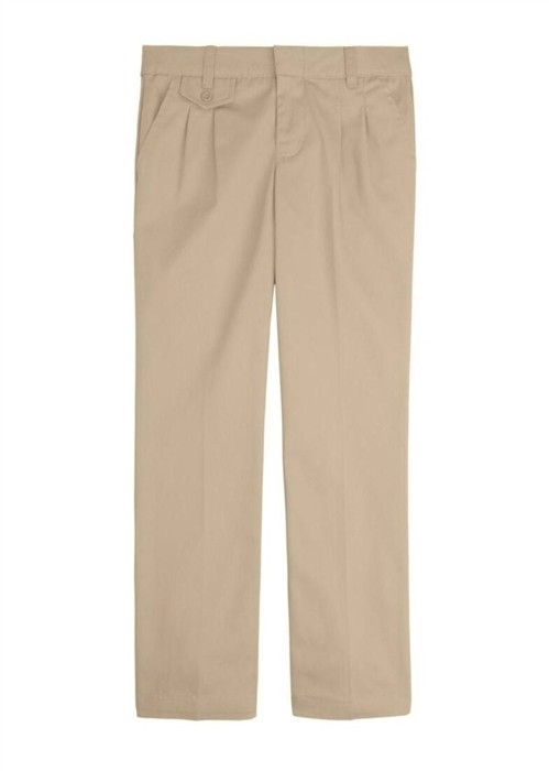 Girls Pants- Solid Color- Pleated Front-Khaki