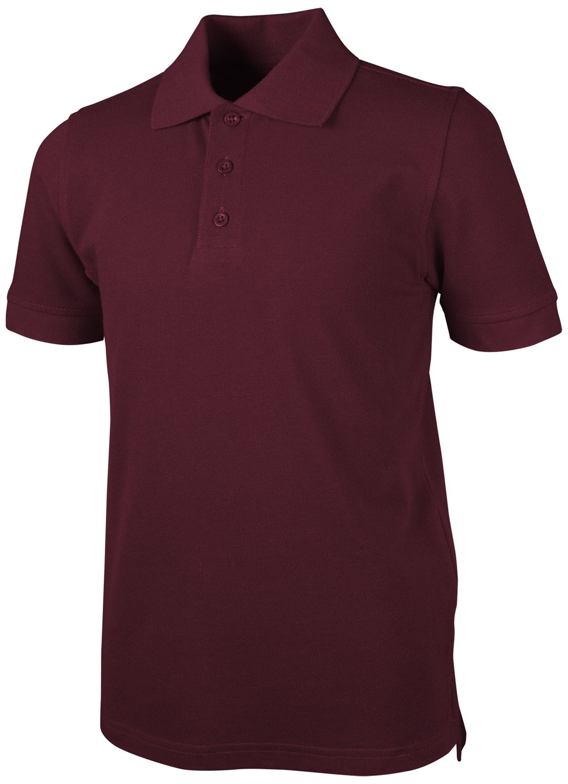 Pique Polo - Banded Sleeve - Short Sleeve-Maroon