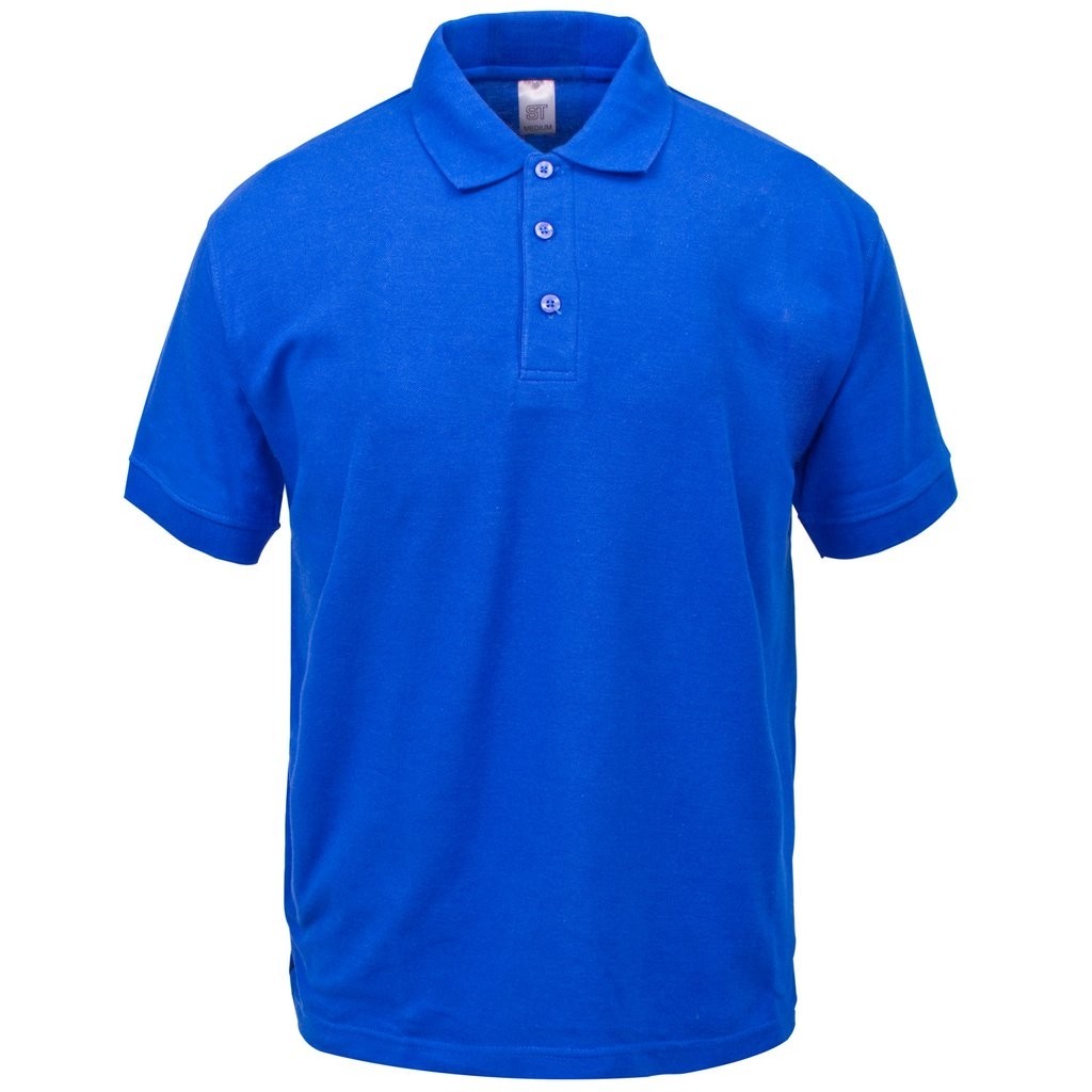 Pique Polo - Banded Sleeve - Short Sleeve-Royal Blue