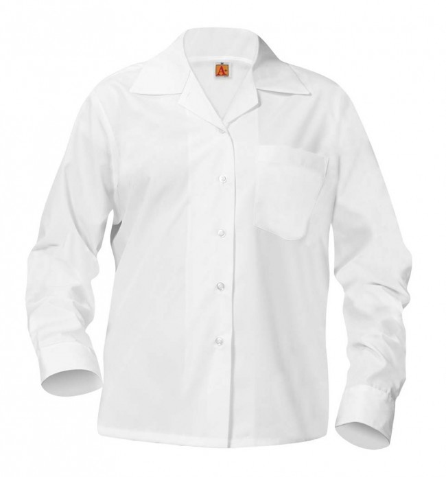 Sport Collar Blouse- Long Sleeve-White