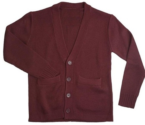 Cardigan Sweater with Pockets-Maroon
