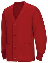 Cardigan Sweater with Pockets-Red