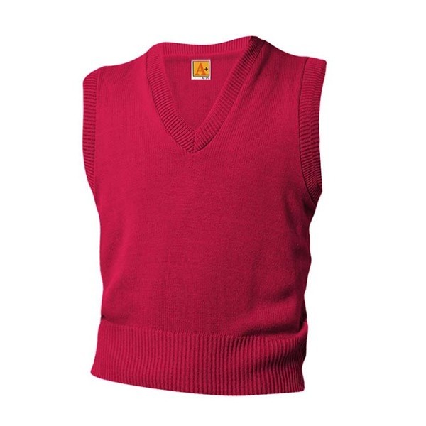 V-Neck Sweater Vest-Red