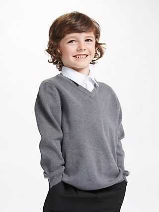 V-Neck Pullover Sweater-Grey