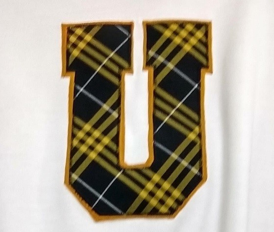 Sweatshirt with Applique Letters-University Lab School Large "U"