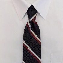 Boys Clip-On Tie-Navy/Red/White