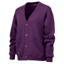 Cardigan Sweater with Pockets-Purple