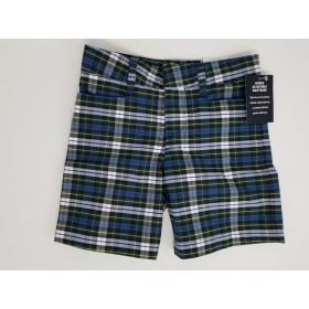Girls Plaid Short- Uncuffed-Plaid 50