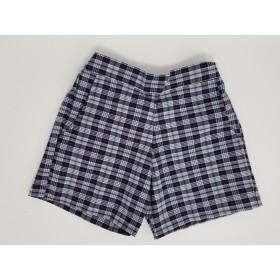 Girls Plaid Short- Uncuffed-Plaid 36