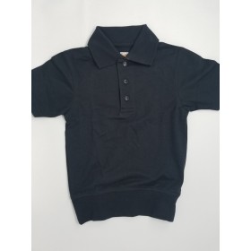 Banded Bottom "No Tuck" Knit Shirt- Smooth/Jersey- Short Sleeve-Black