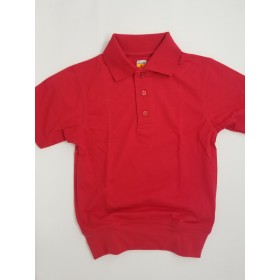 Banded Bottom "No Tuck" Knit Shirt- Smooth/Jersey- Short Sleeve-Red
