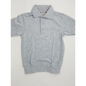 Banded Bottom "No Tuck" Knit Shirt- Smooth/Jersey- Short Sleeve-Grey