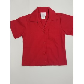 Sport Collar Blouse-Red