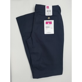 Girls "Slash Pocket" Pants- Solid Color- Flat Front-Navy