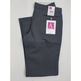 Girls "Slash Pocket" Pants- Solid Color- Flat Front-Charcoal Grey