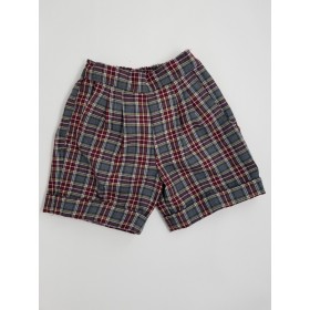 Girls Plaid Shorts- Cuffed hem-Plaid 9