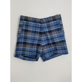 Girls Plaid Shorts- Cuffed hem-Plaid 59