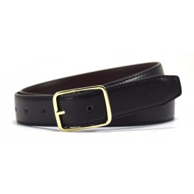 Reversible Leather Belt-Black/Grey