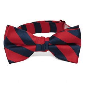 Bow Tie-Red/Navy Stripes
