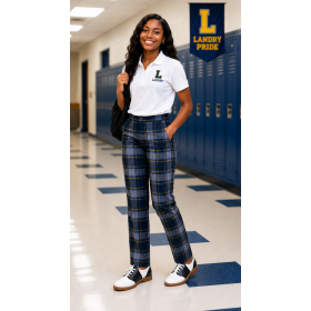 Girls Plaid Pants- Flat Front-Plaid 34