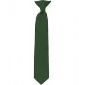 Boys Clip-on Necktie-Hunter Green