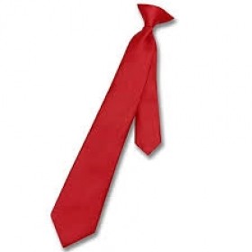 Boys Clip-on Necktie-Red