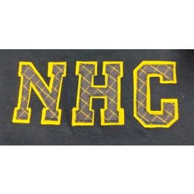 Sweatshirt with Applique Letters-New Hope Elementary Girls (Plaid Letters)