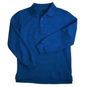 Pique Polo- Long Sleeve-Royal Blue