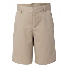 Boys Flat Front Shorts-Khaki