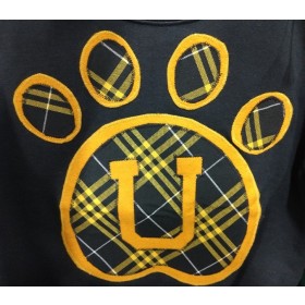 Sweatshirt with Applique Letters-University Lab School "Paw Print"