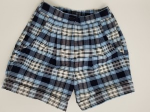 Girls Plaid Shorts- Cuffed hem