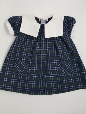 Plaid Smock Dress with Sailor Collar