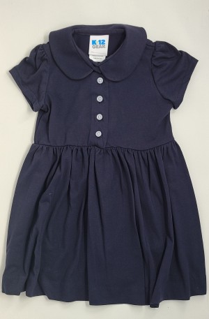 Peter Pan Knit Dress-Navy